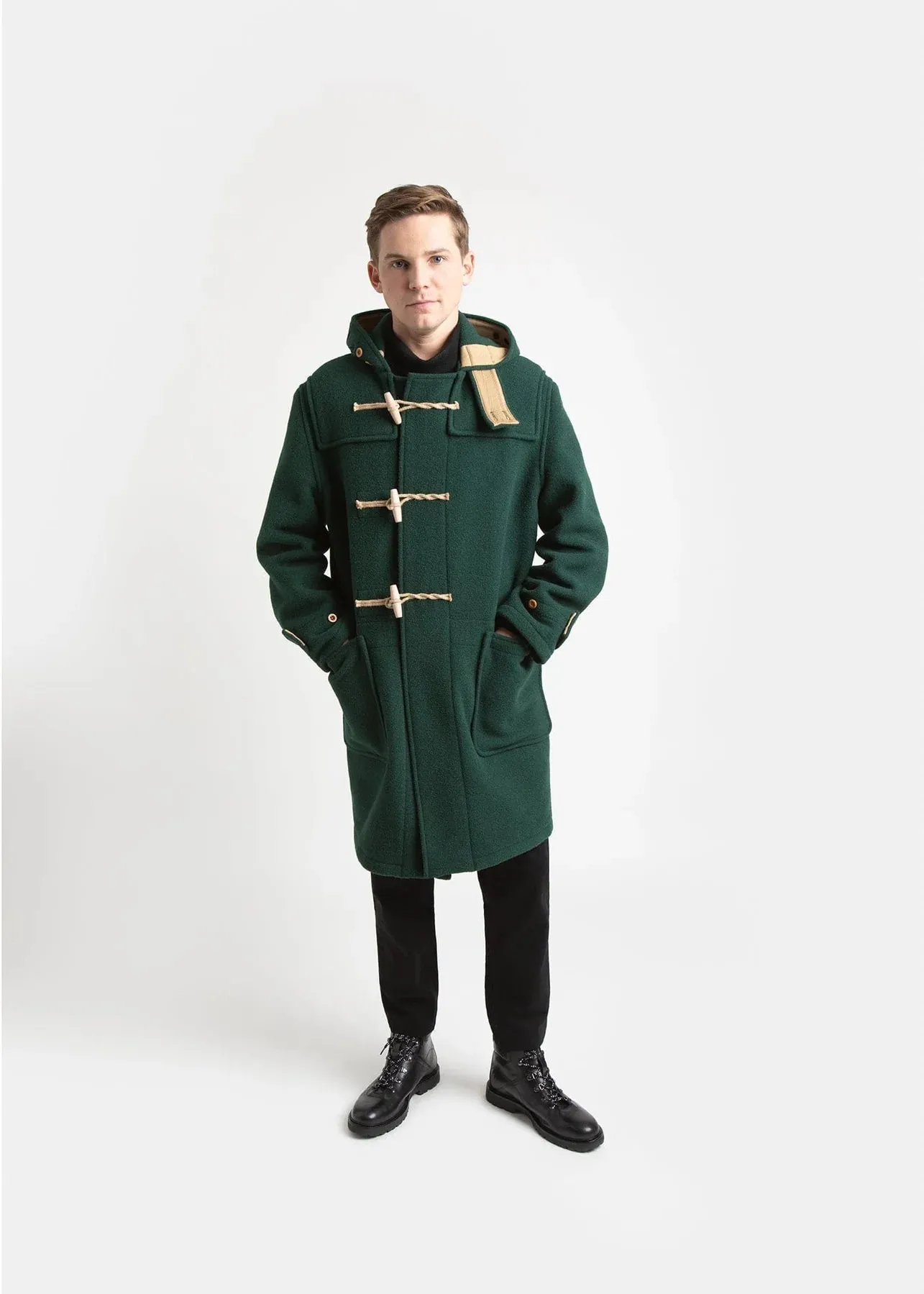 Gloverall Monty Duffle Coat - Pine Green