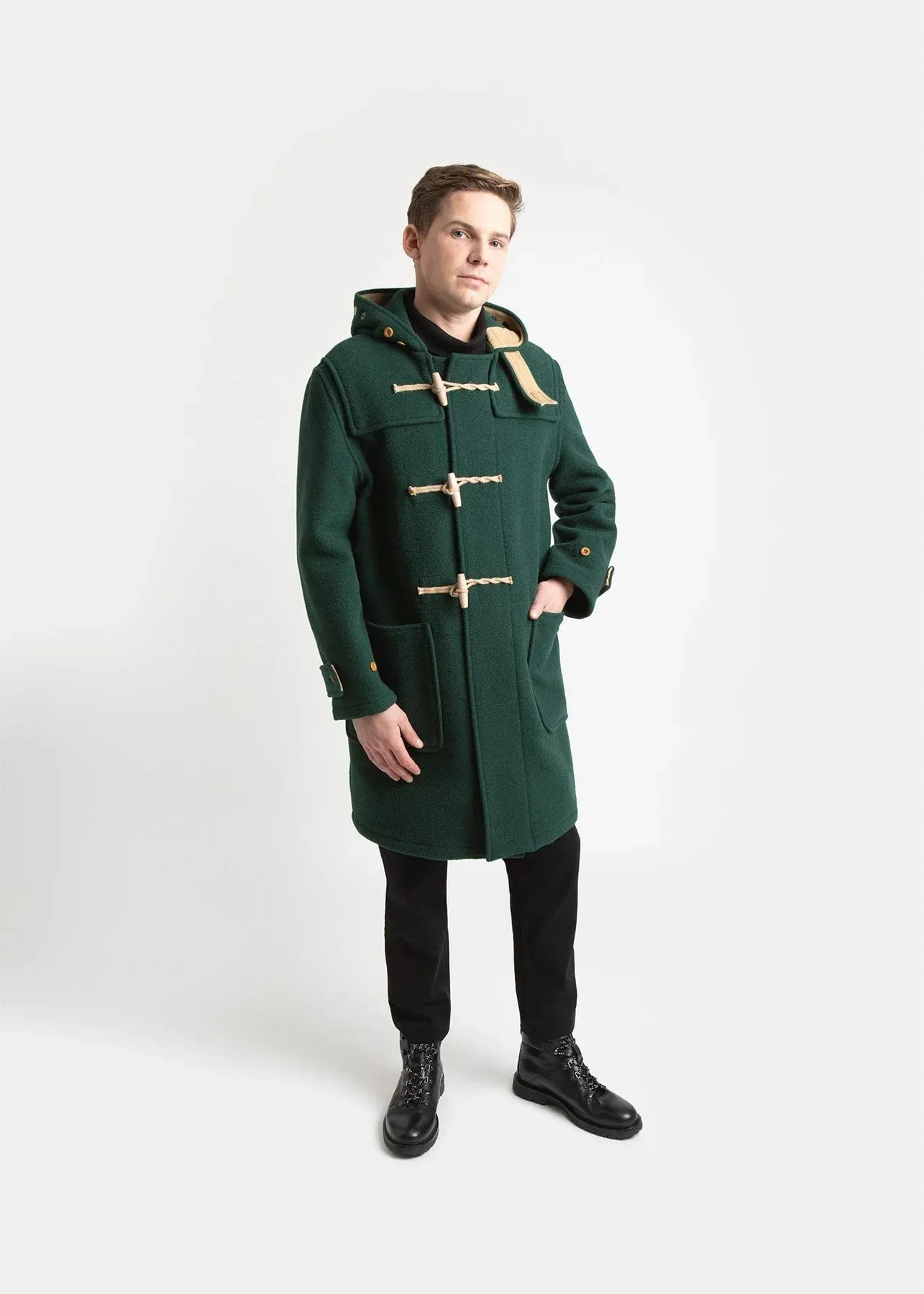 Gloverall Monty Duffle Coat - Pine Green