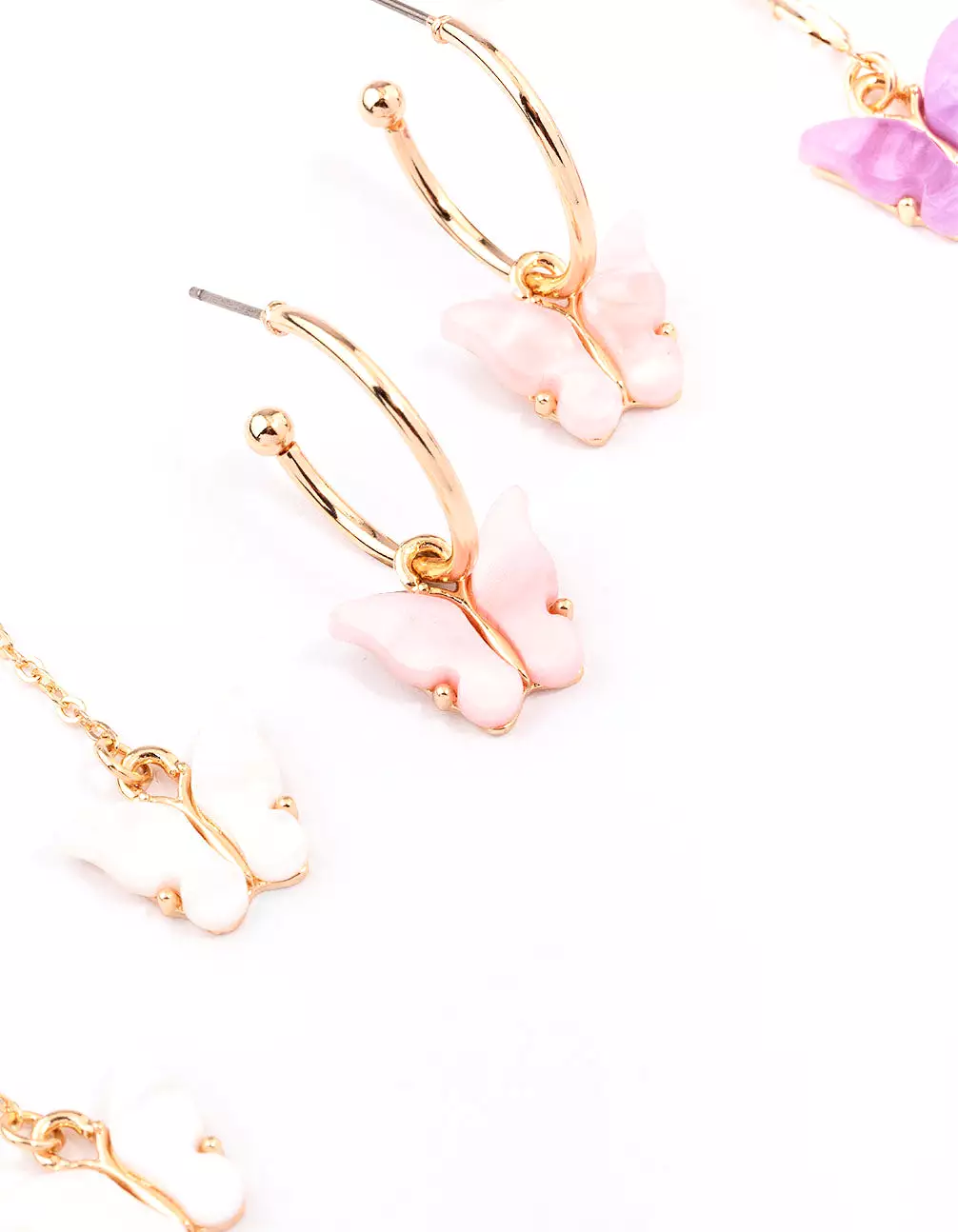 Gold Butterfly Drop Earring 3-Pack