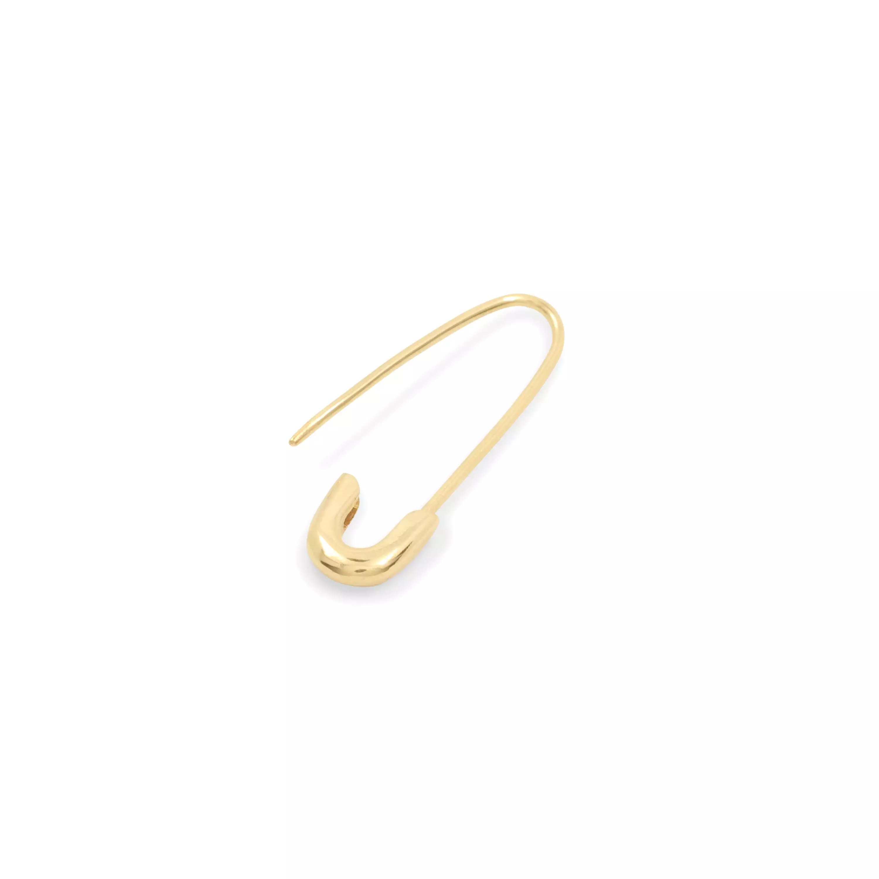 Gold Minimal Safety Pin Earring