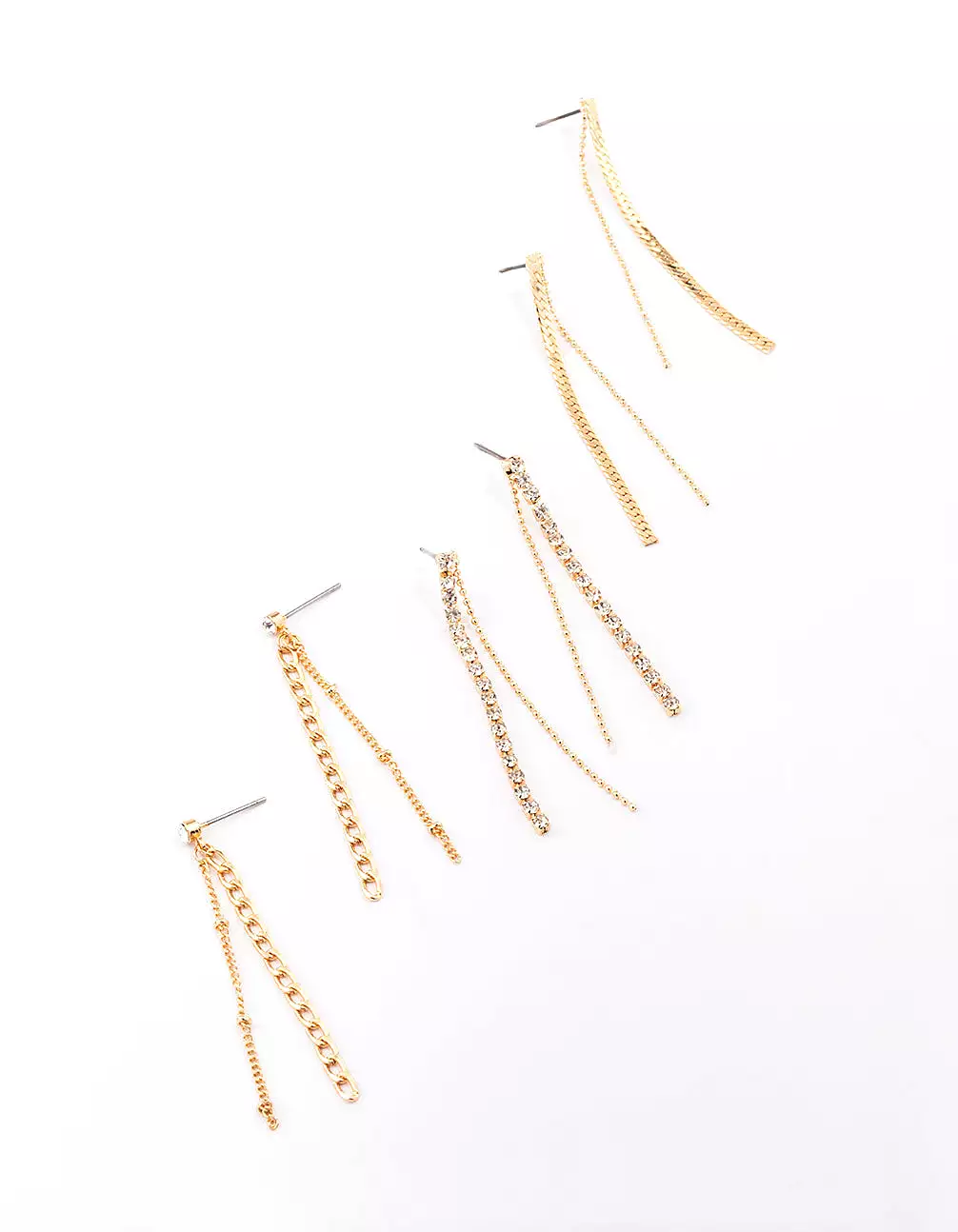 Gold Multi Chain Drop Earring 3-Pack