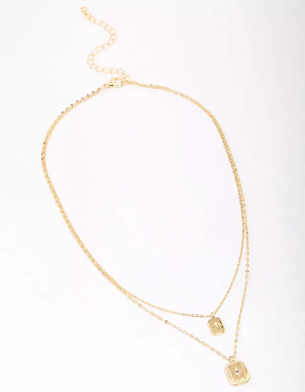 Gold Plated Celestial Cubic Zirconia Layered Necklace