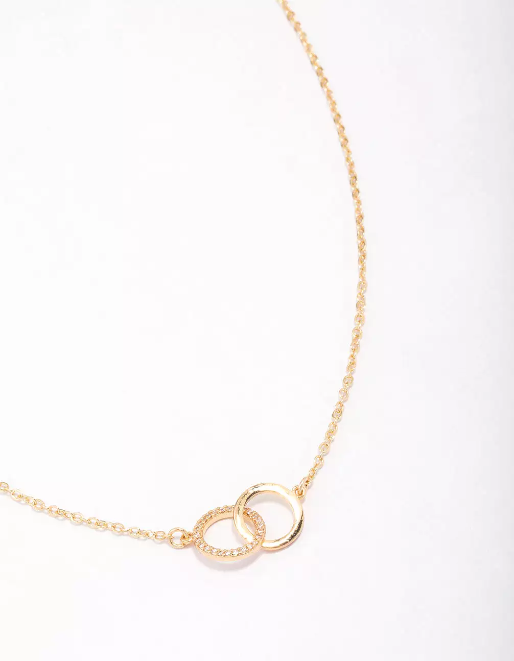 Gold Plated Ring Cubic Zirconia Pendant Necklace