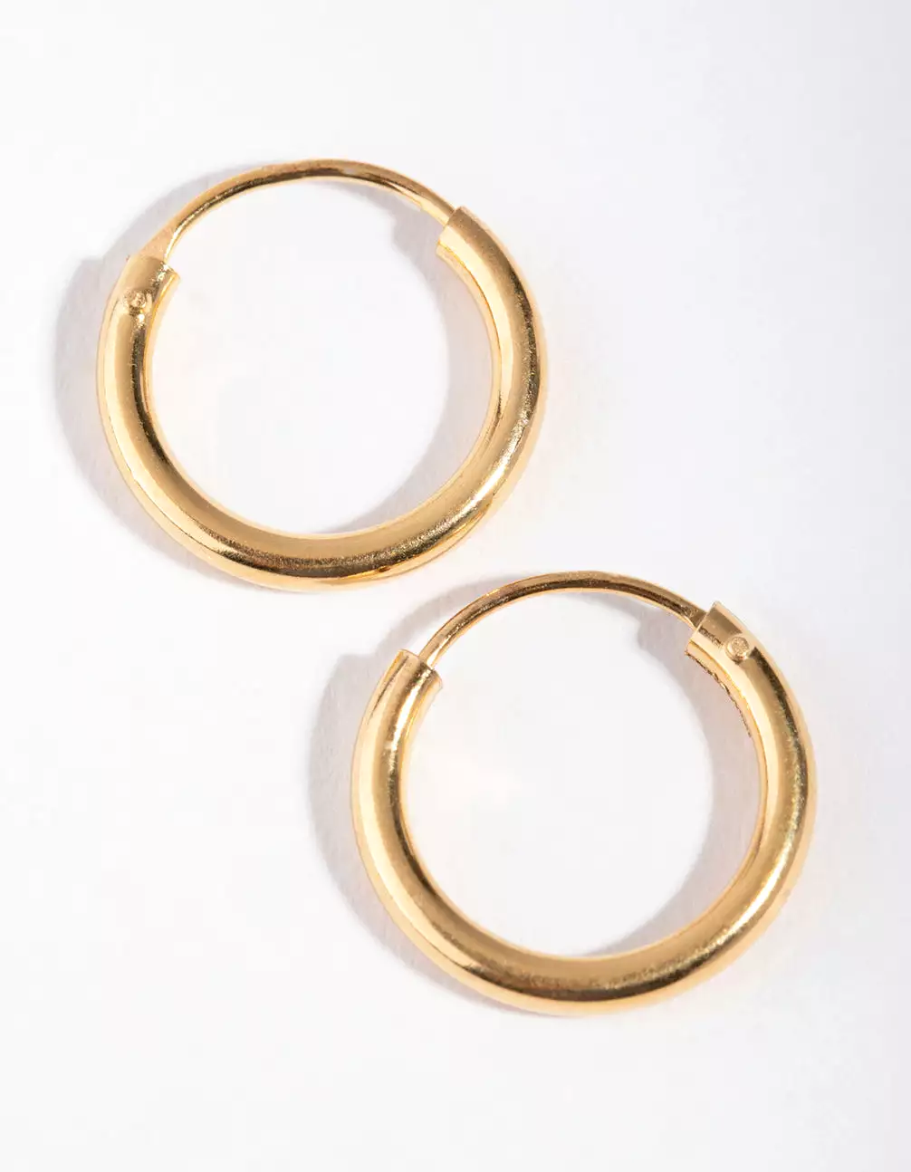 Gold Plated Sterling Silver 15x2MM Hoop Earrings