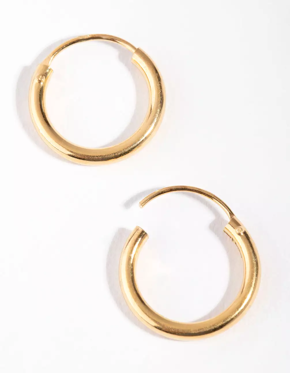 Gold Plated Sterling Silver 15x2MM Hoop Earrings