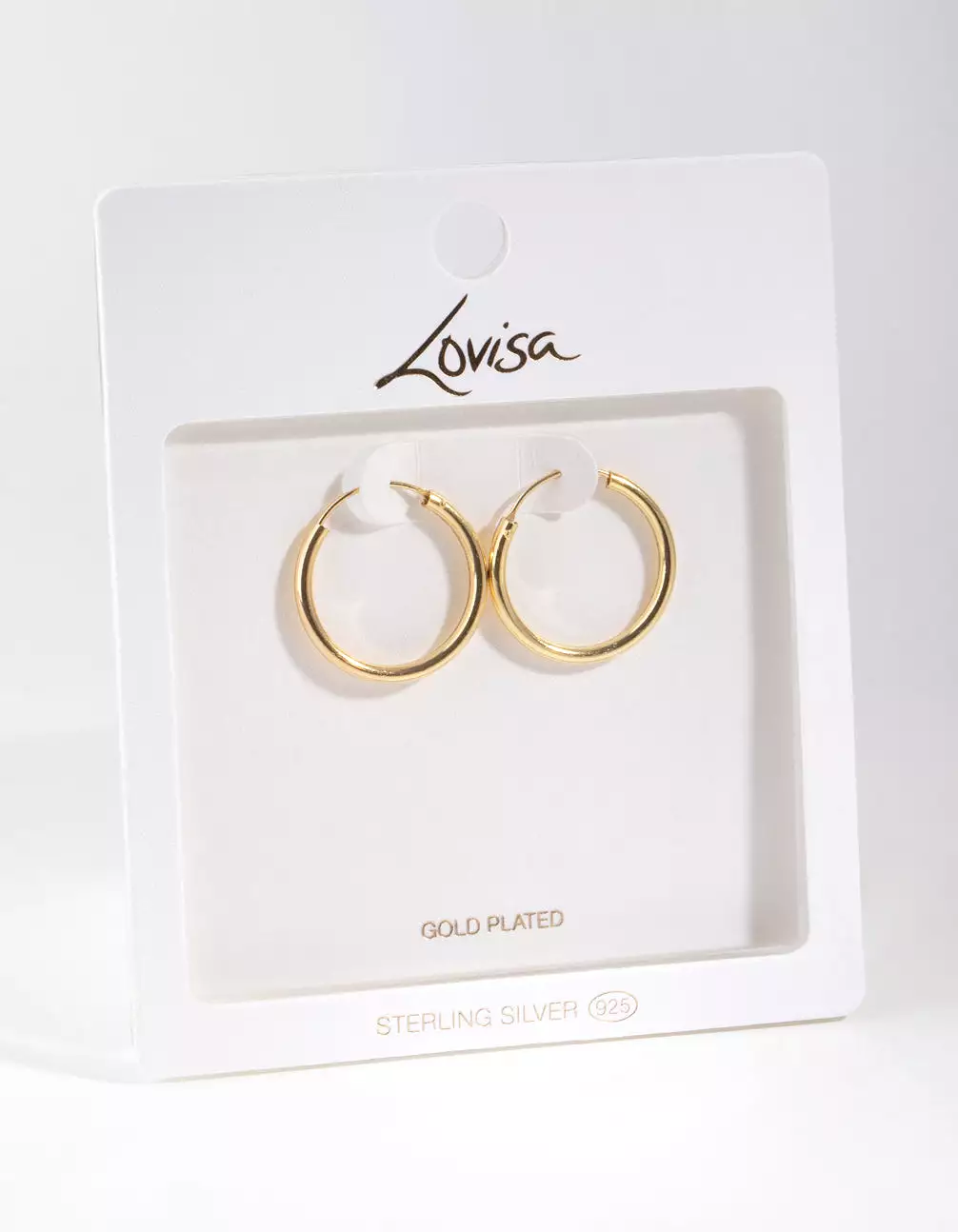 Gold Plated Sterling Silver 25mm Hoop Earrings