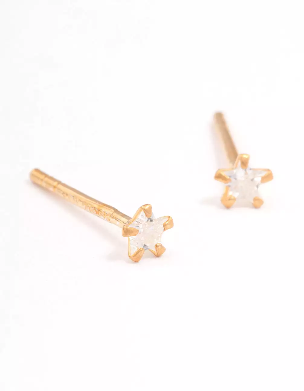 Gold Plated Sterling Silver Baby Star Stud Earrings