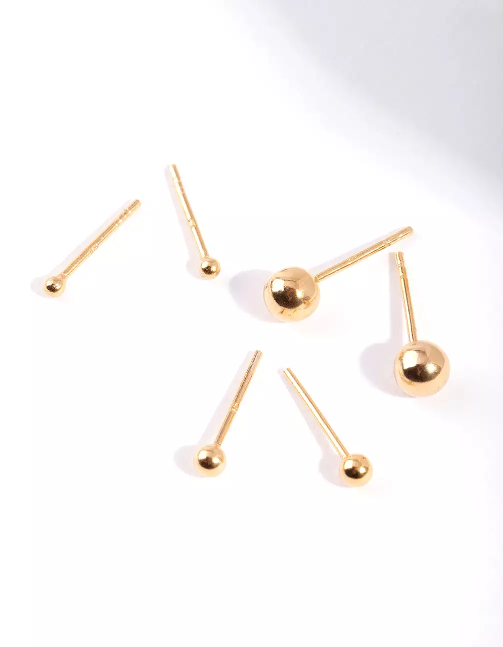 Gold Plated Sterling Silver Ball Earring Pack