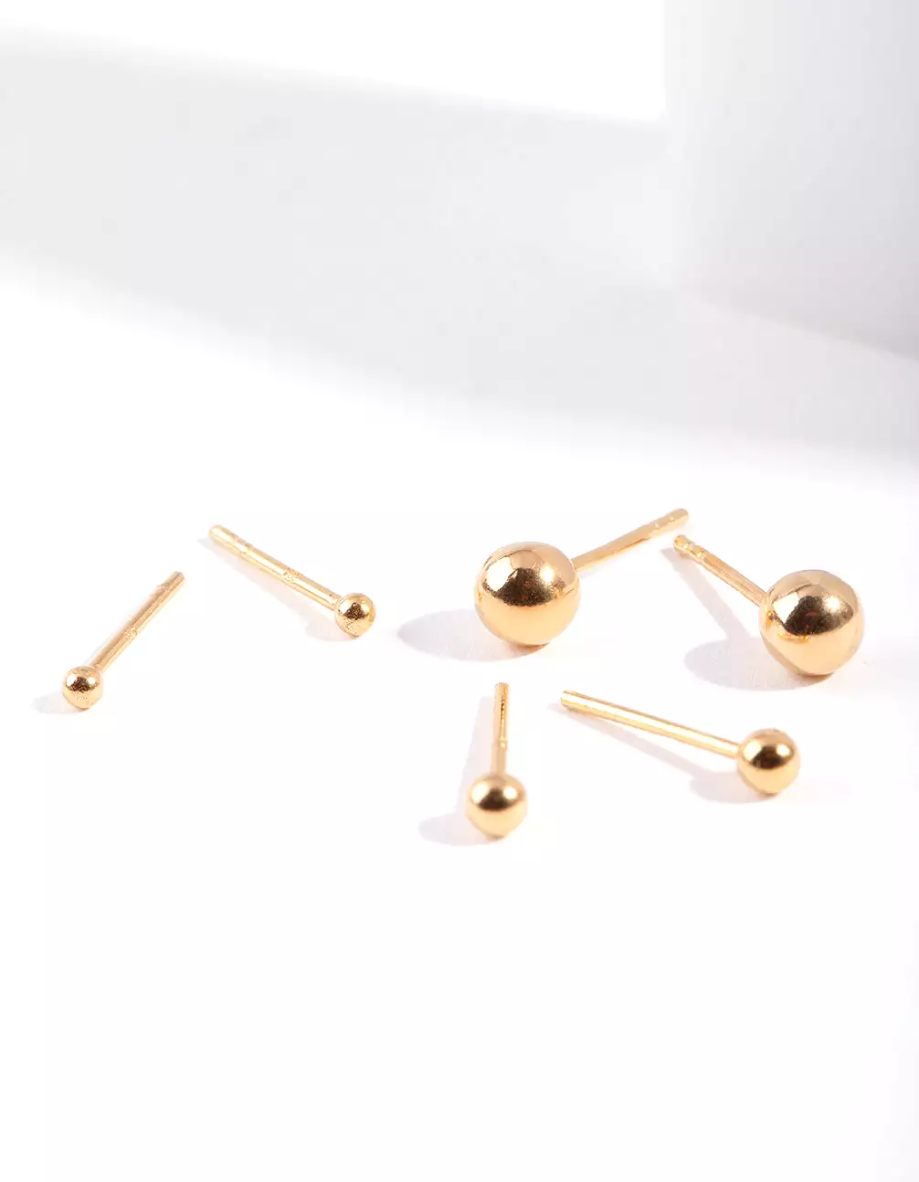 Gold Plated Sterling Silver Ball Earring Pack