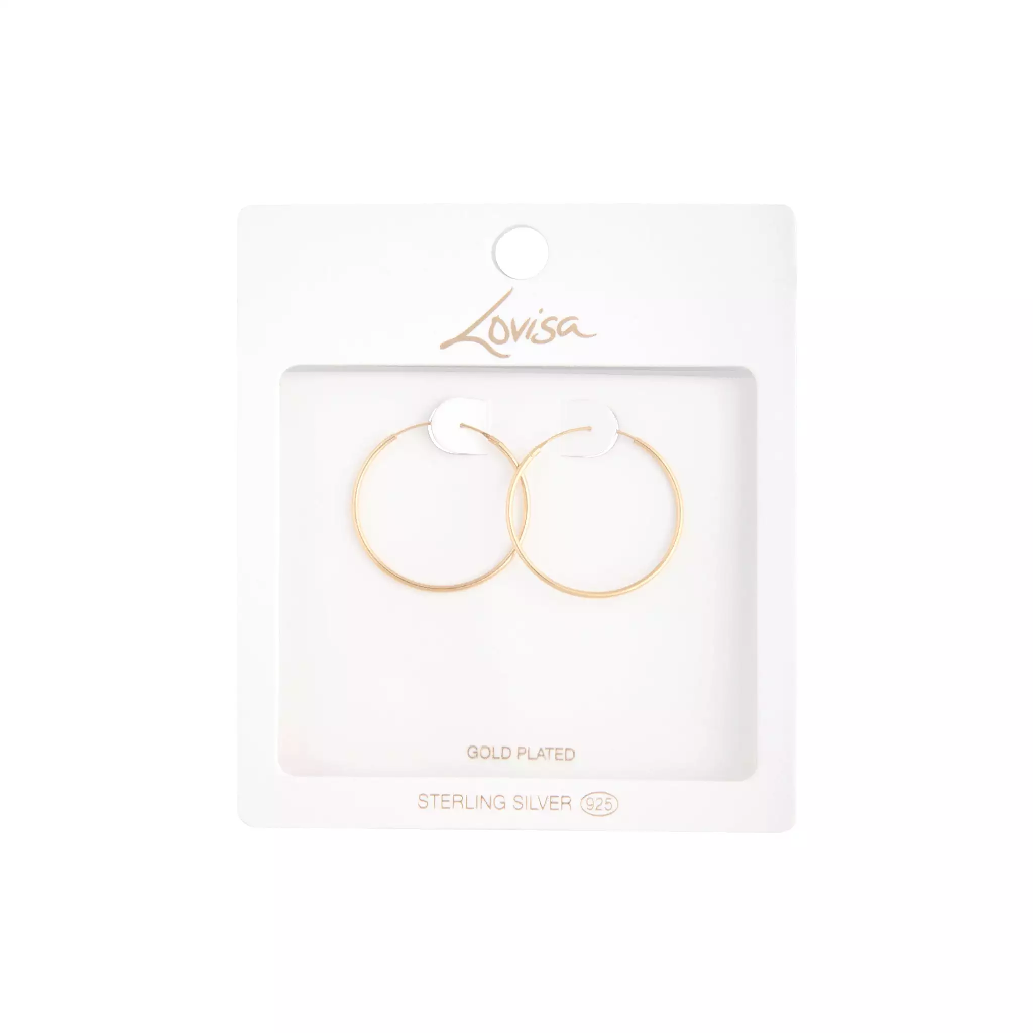 Gold Plated Sterling Silver Classic 30mm Hoop