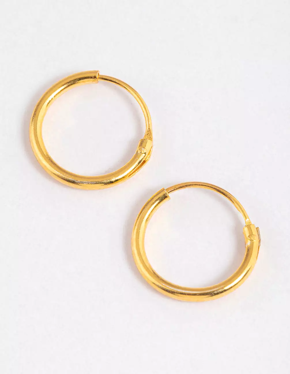 Gold Plated Sterling Silver Hoop Earrings 10mm