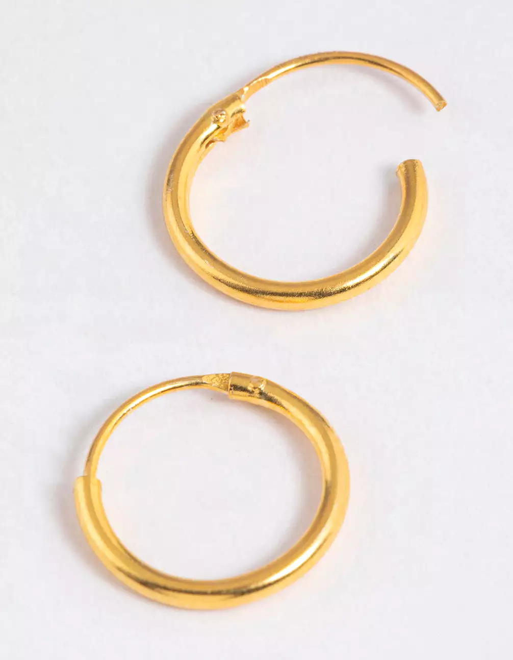 Gold Plated Sterling Silver Hoop Earrings 10mm