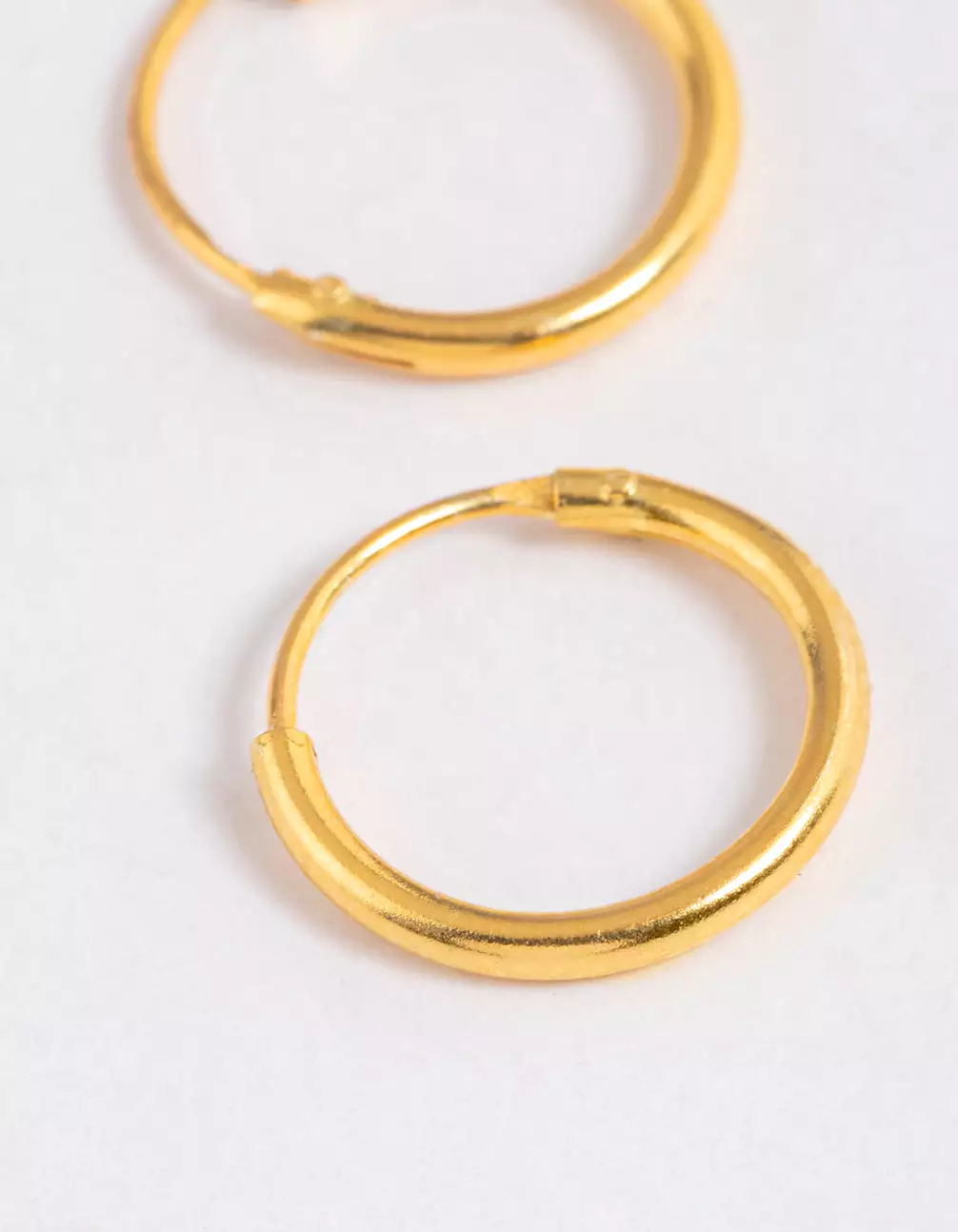 Gold Plated Sterling Silver Hoop Earrings 10mm