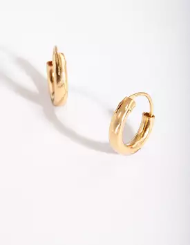 Gold Plated Sterling Silver Large Huggie Earrings