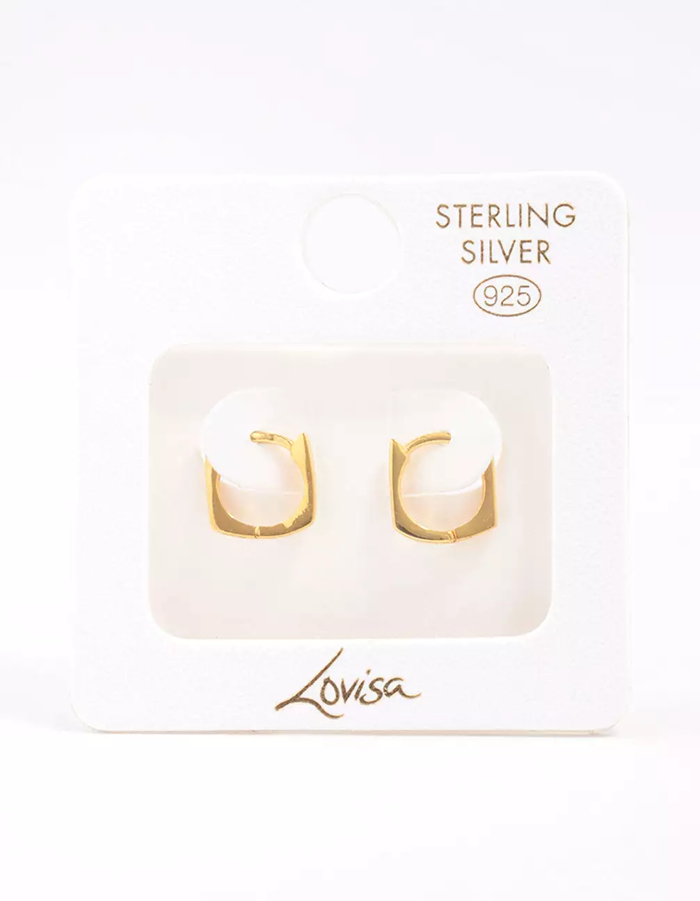 Gold Plated Sterling Silver Square Hoop Earrings