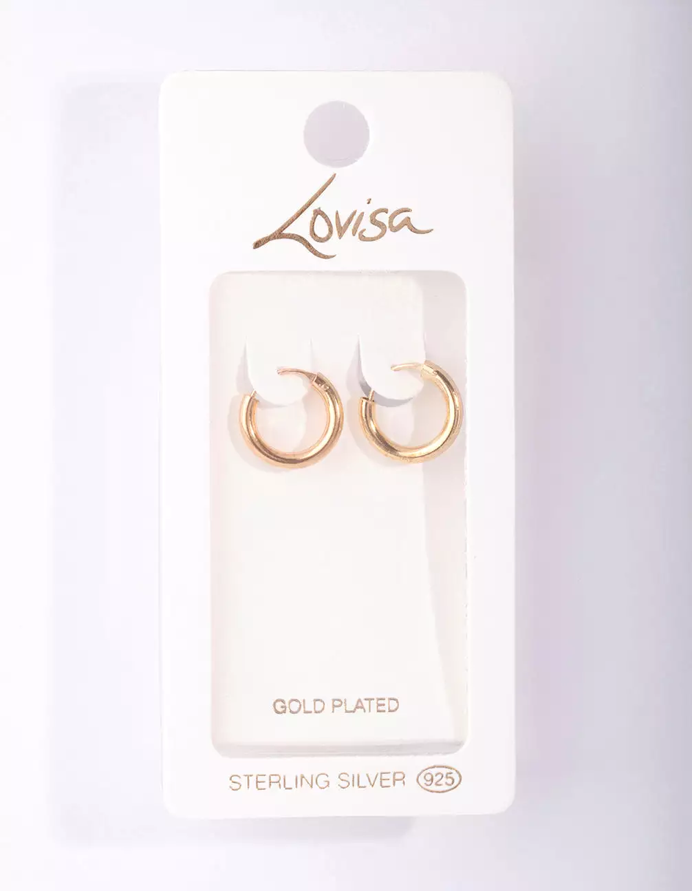 Gold Plated Sterling Silver Tube Hoop Earrings