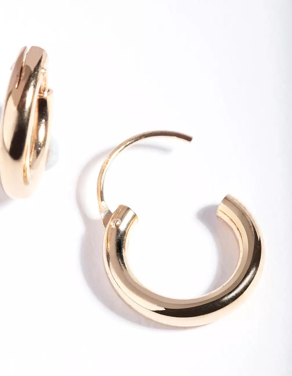 Gold Plated Sterling Silver Tube Hoop Earrings