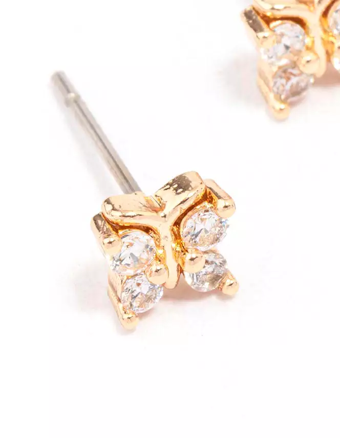 Gold Plated Surgical Steel Butterfly Stud Earrings