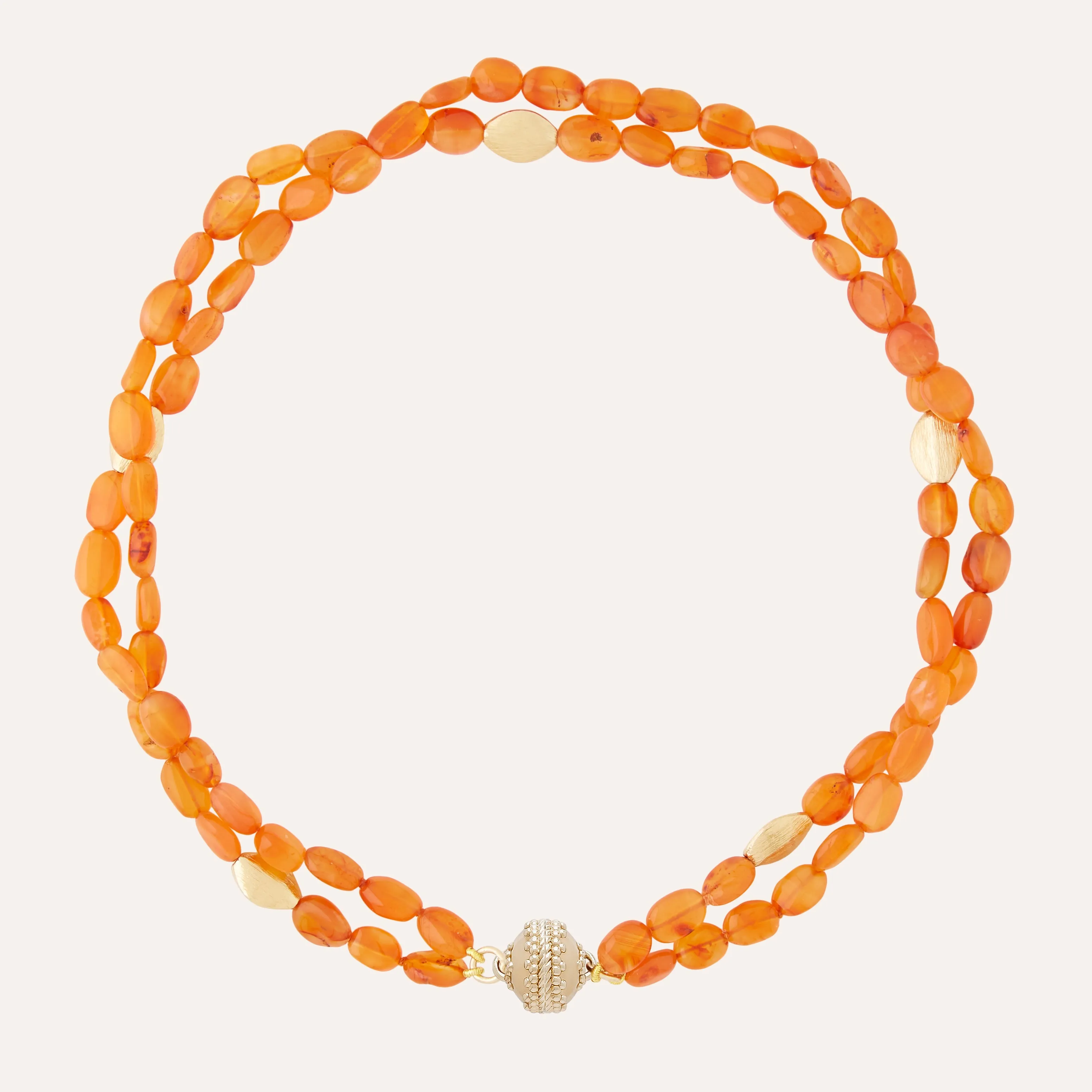 Gold Rush Light Carnelian Double Strand Necklace