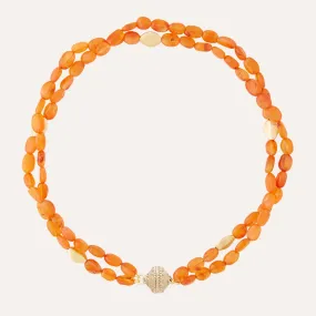 Gold Rush Light Carnelian Double Strand Necklace