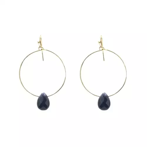 Gold wire earrings with Sodalite stones