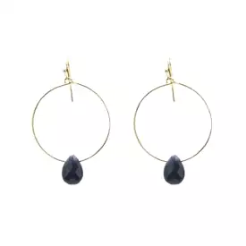 Gold wire earrings with Sodalite stones