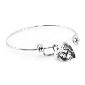 Heart Bangle Bracelet - Photo Engraving