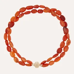 Helen Dark Carnelian Double Strand Necklace