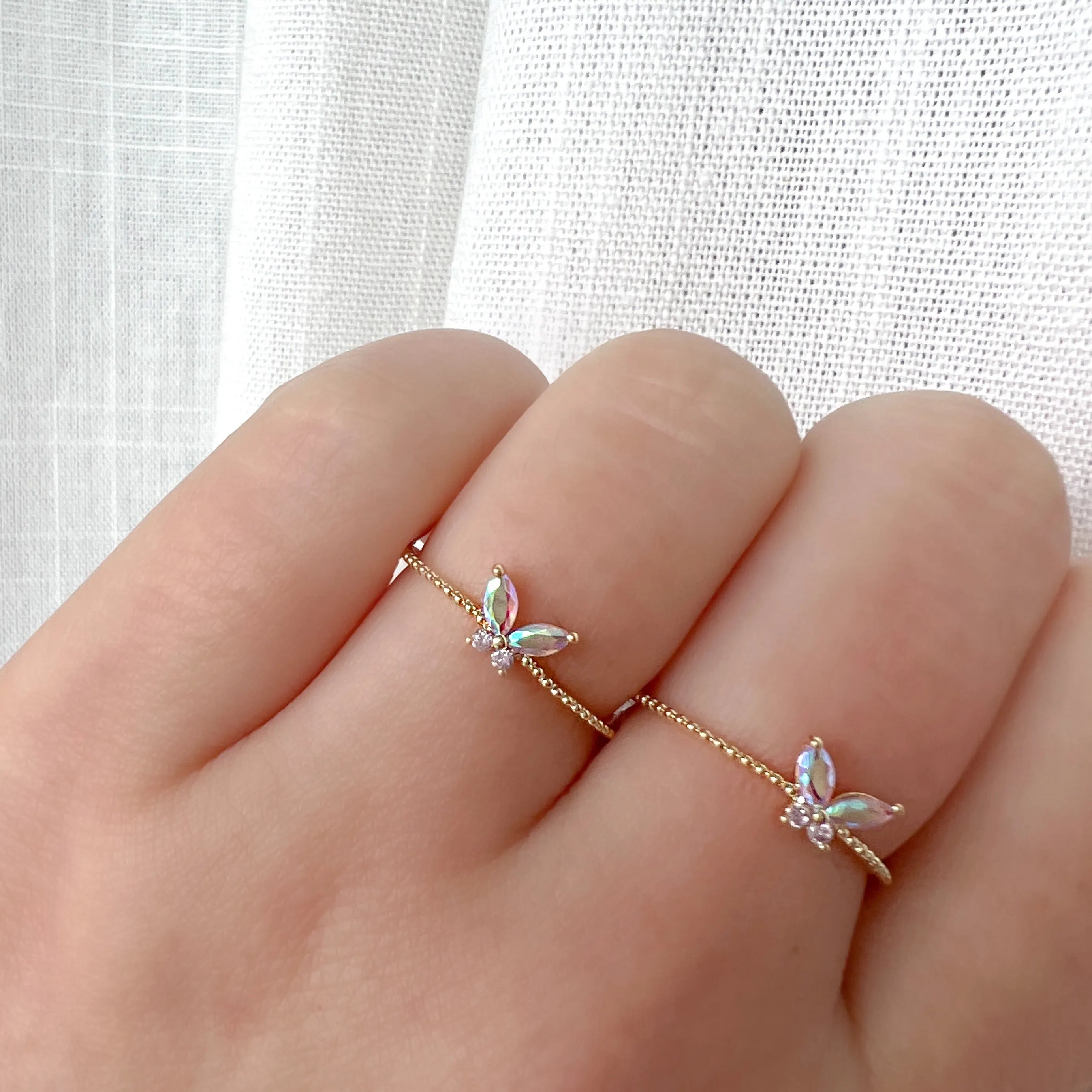 Iridescent Butterfly Ring