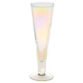 Iridescent Hammered Champagne Flute