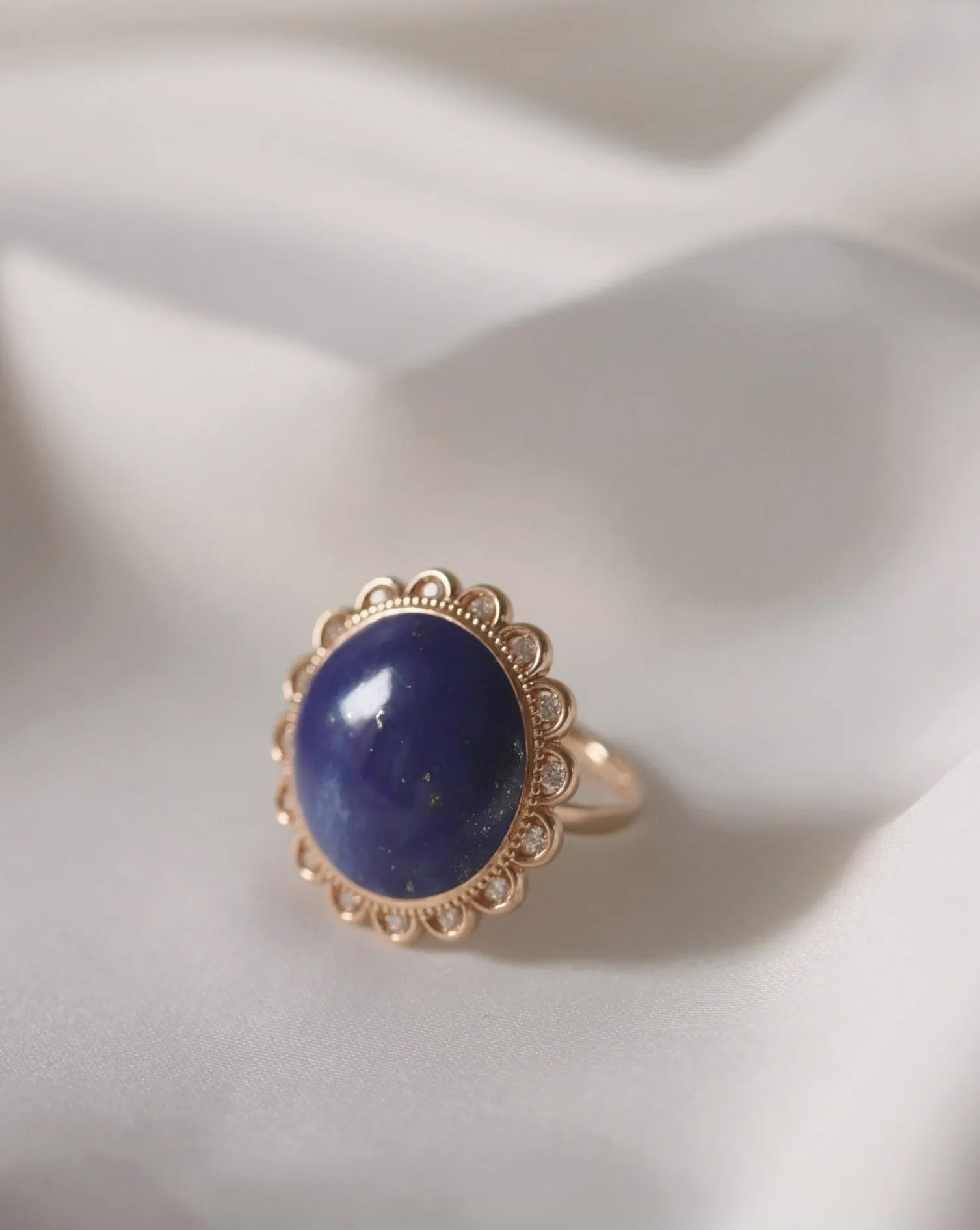 Judy's Night Sky Ring with Lapis Lazuli and Diamonds