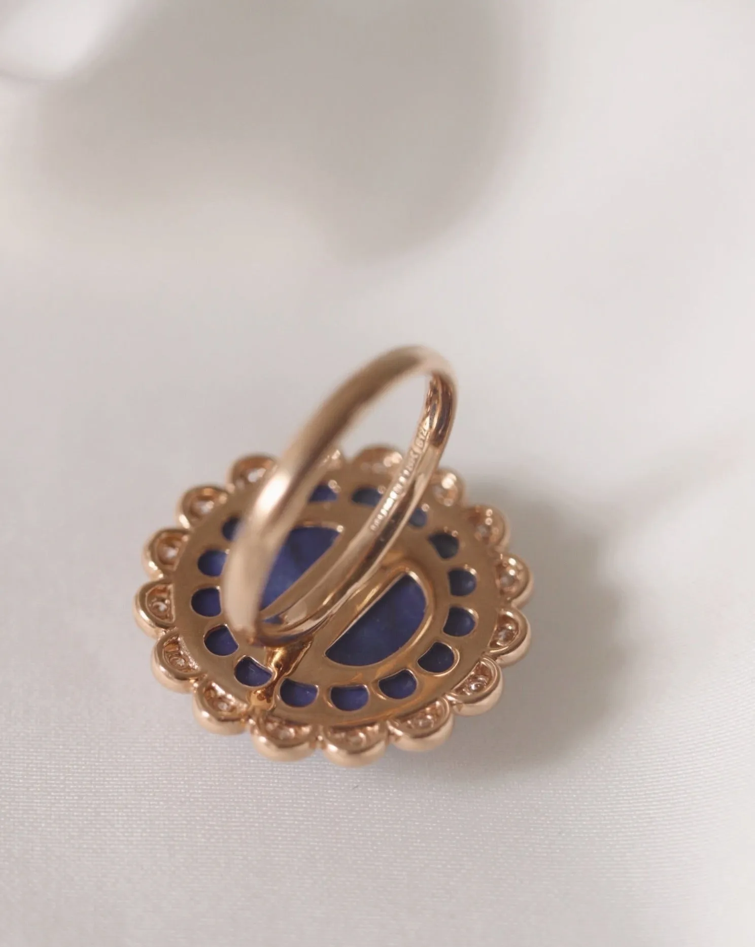 Judy's Night Sky Ring with Lapis Lazuli and Diamonds