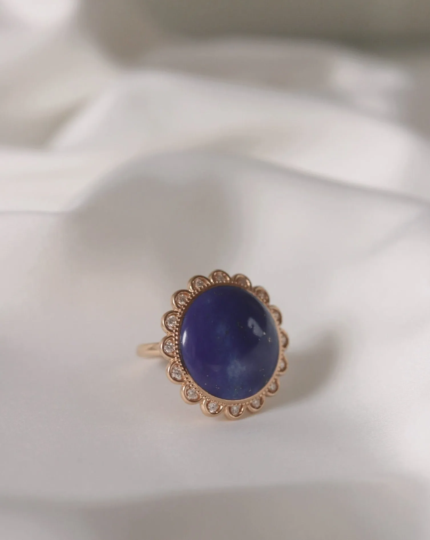 Judy's Night Sky Ring with Lapis Lazuli and Diamonds