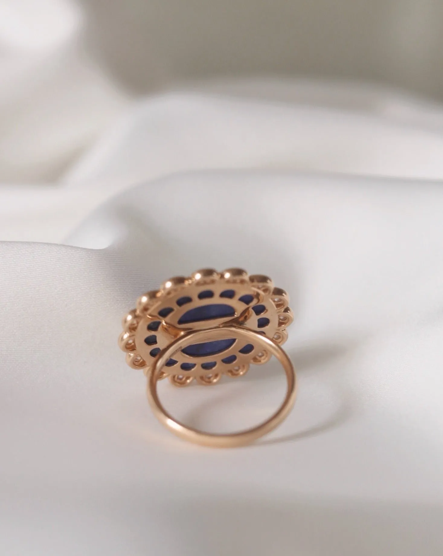 Judy's Night Sky Ring with Lapis Lazuli and Diamonds