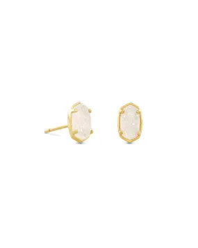 Kendra Scott Emilie Gold Stud Earrings in Iridescent Drusy