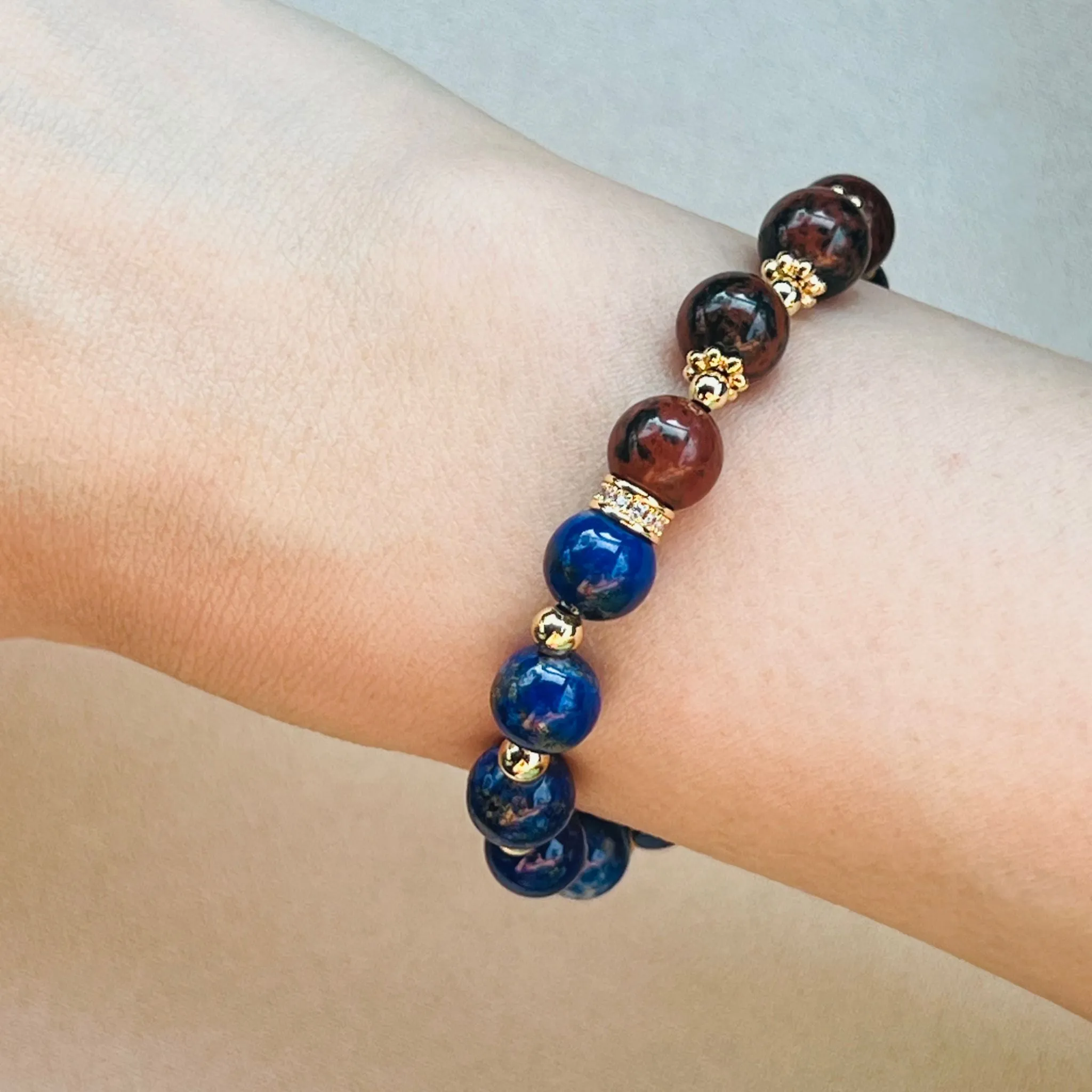 Lapis Lazuli & Mahagony Obsidian Baby Bracelet