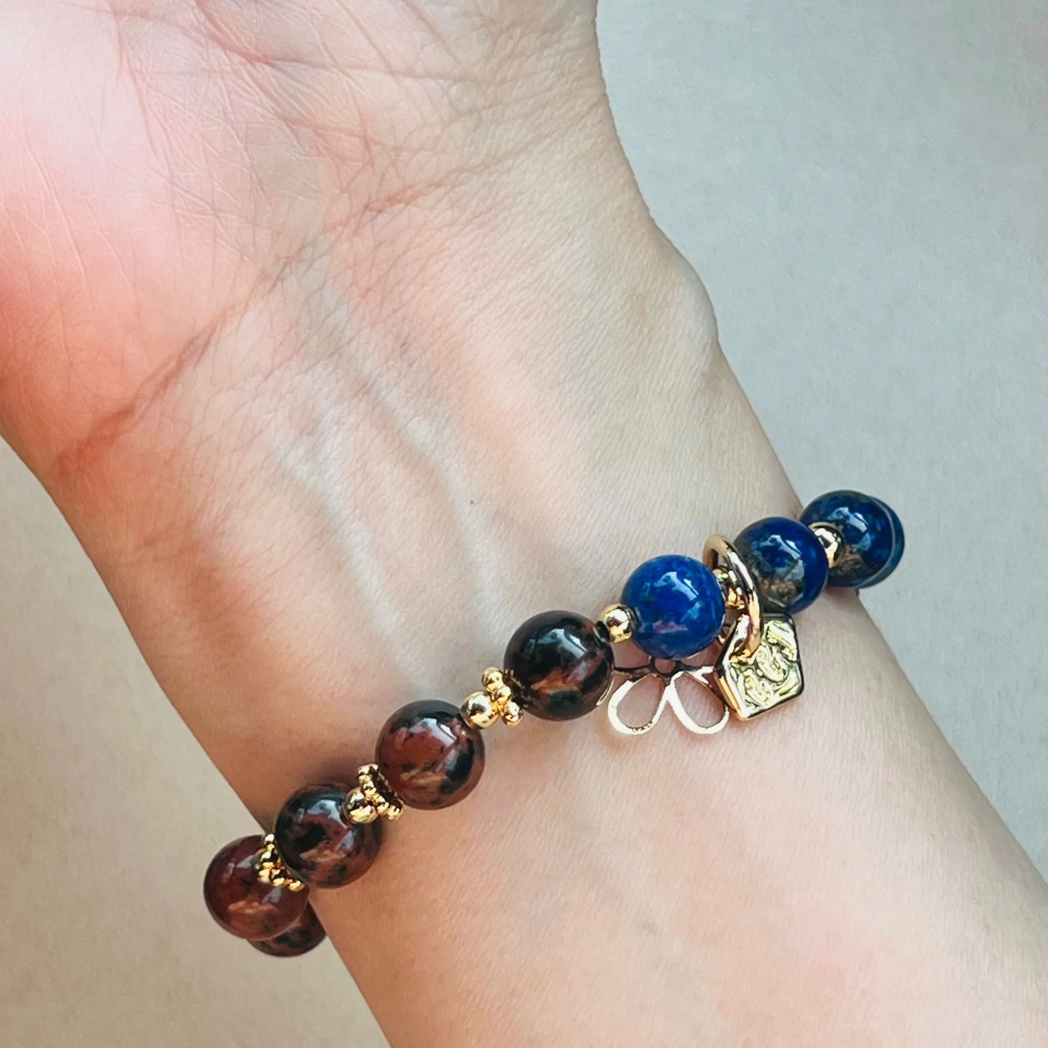 Lapis Lazuli & Mahagony Obsidian Baby Bracelet