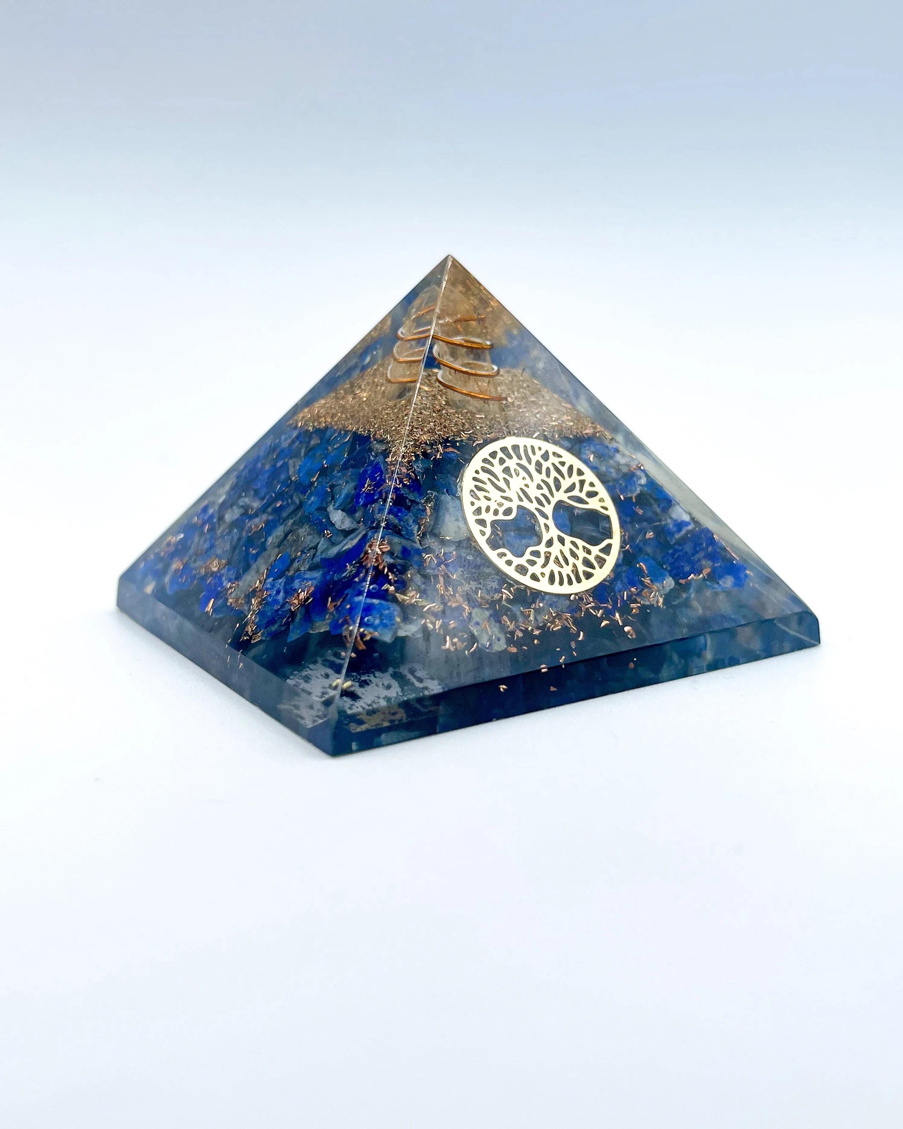 Lapis Lazuli & Quartz in Orgonite Pyramid (Show Special)