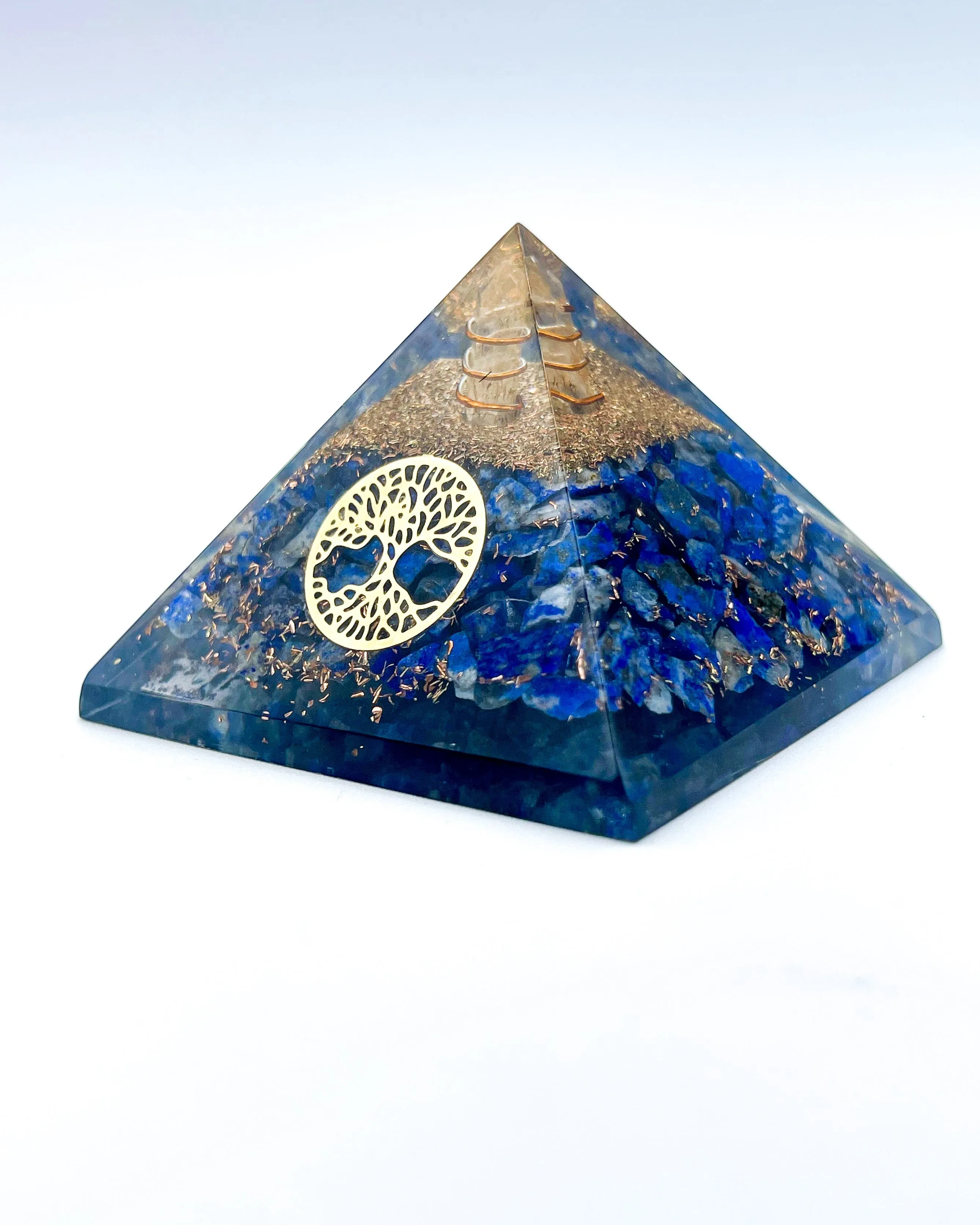 Lapis Lazuli & Quartz in Orgonite Pyramid (Show Special)