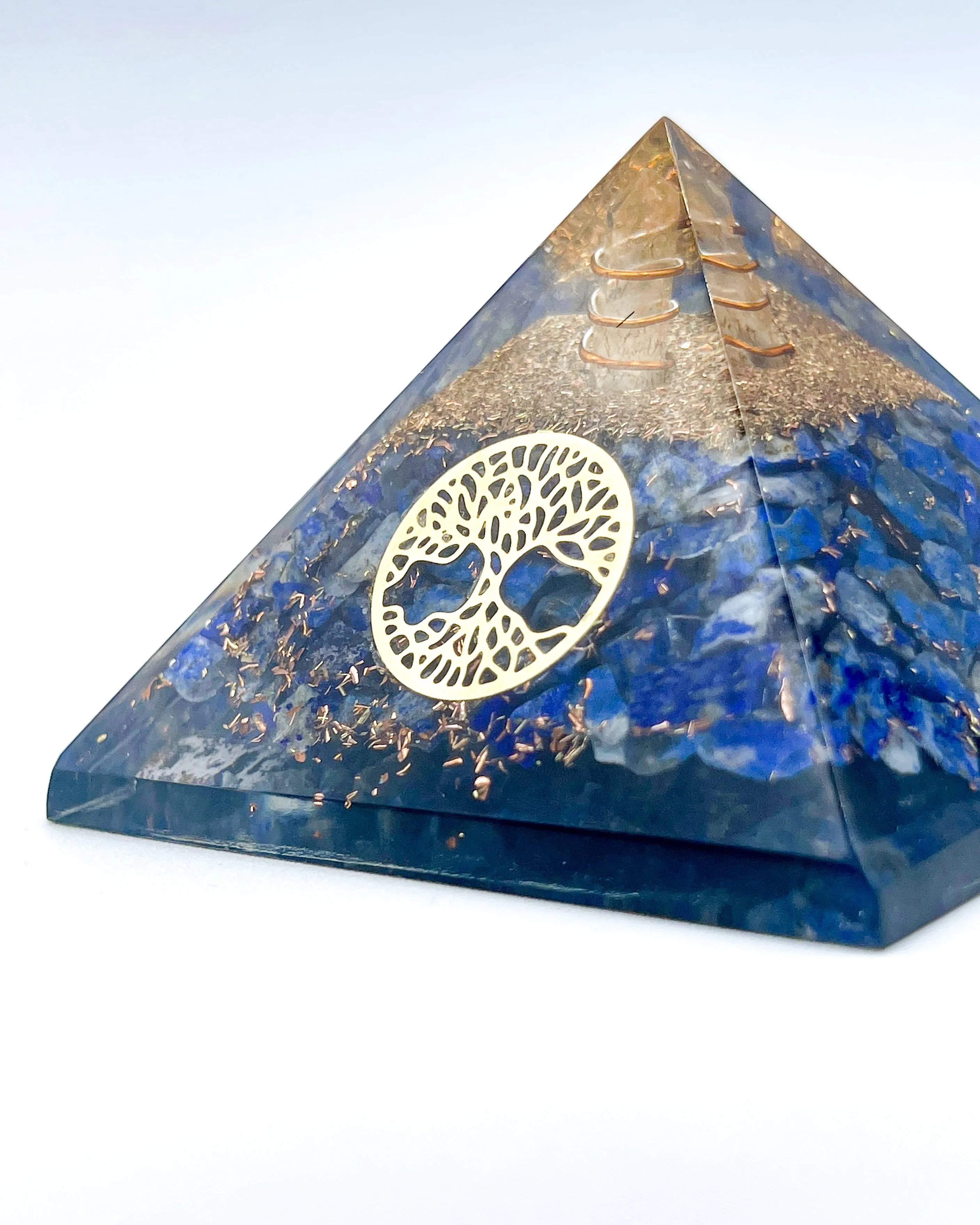 Lapis Lazuli & Quartz in Orgonite Pyramid (Show Special)