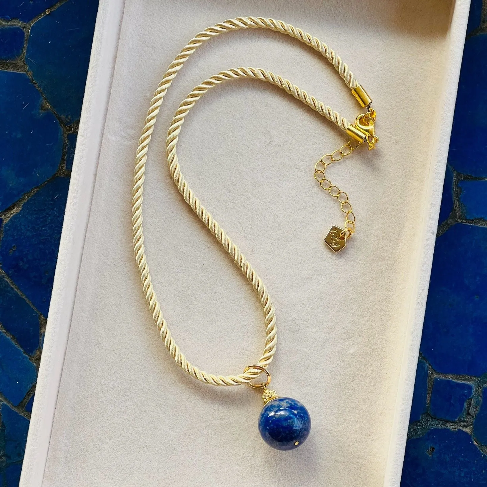 Lapis Lazuli Silk Twist Necklace