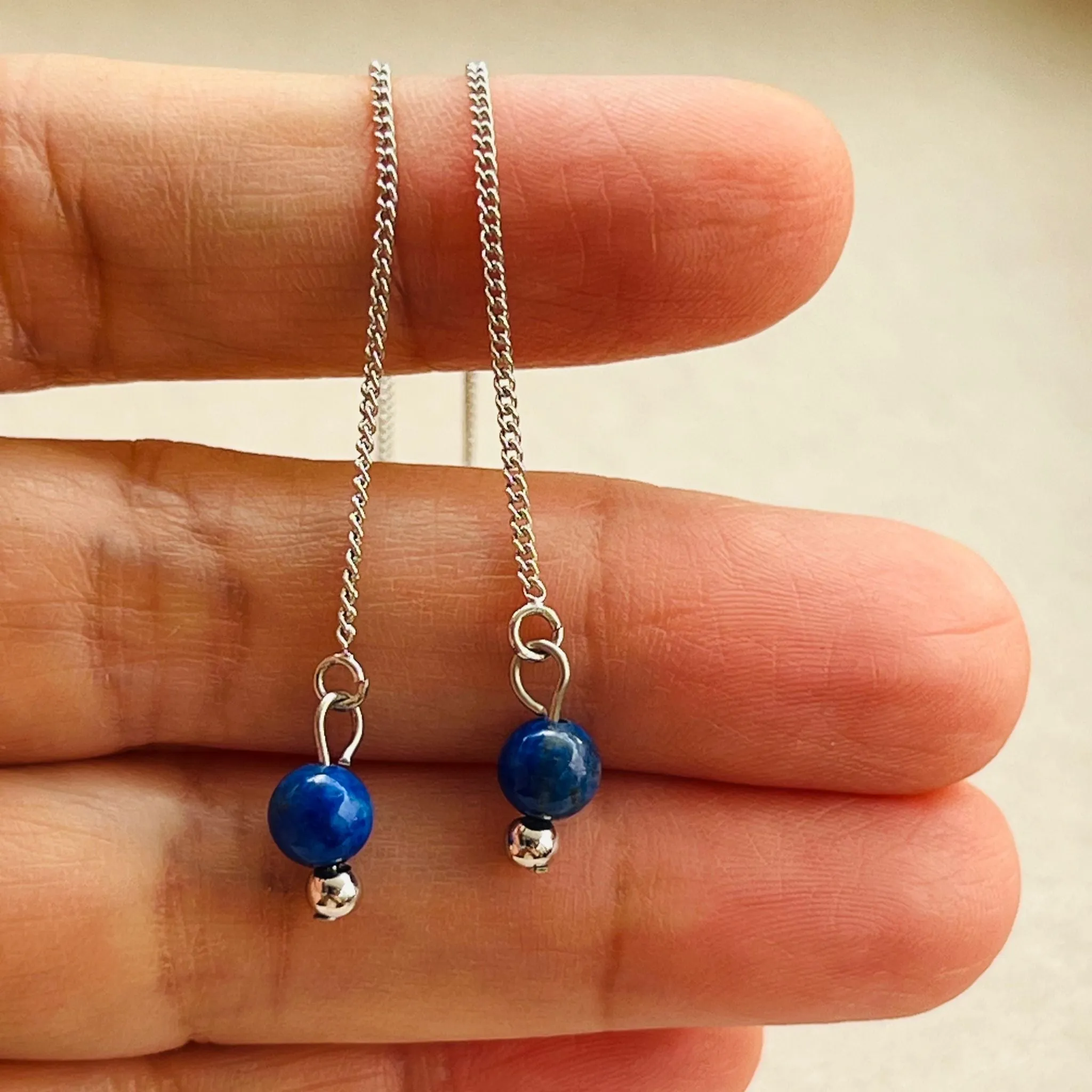 Lapis Lazuli Thread Earrings SHW