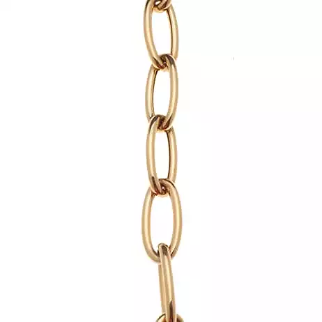 Large 18K Gold Elongated Round Link Bracelet