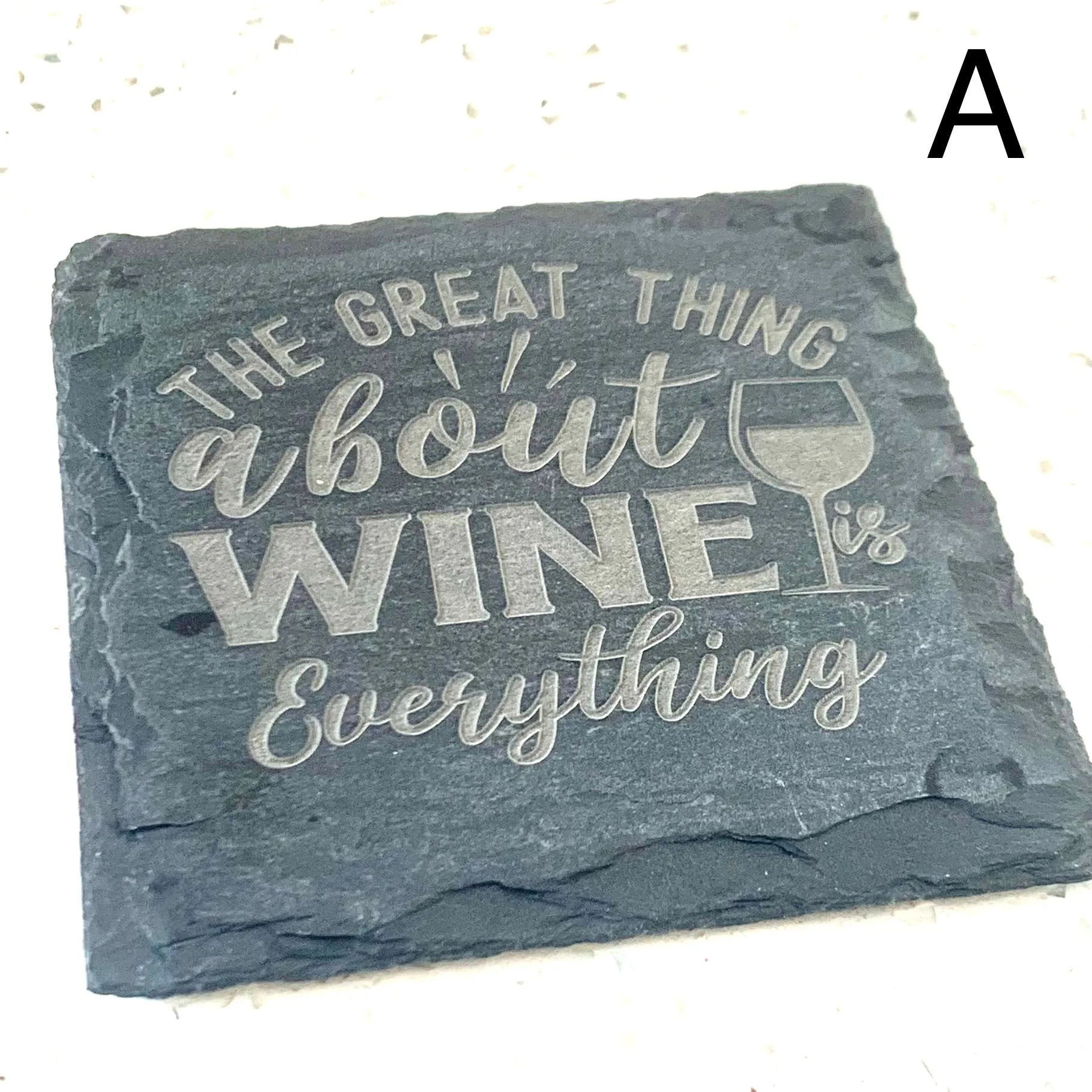 LASER ENGRAVED WINE LOVER SLATE COASTER PACK