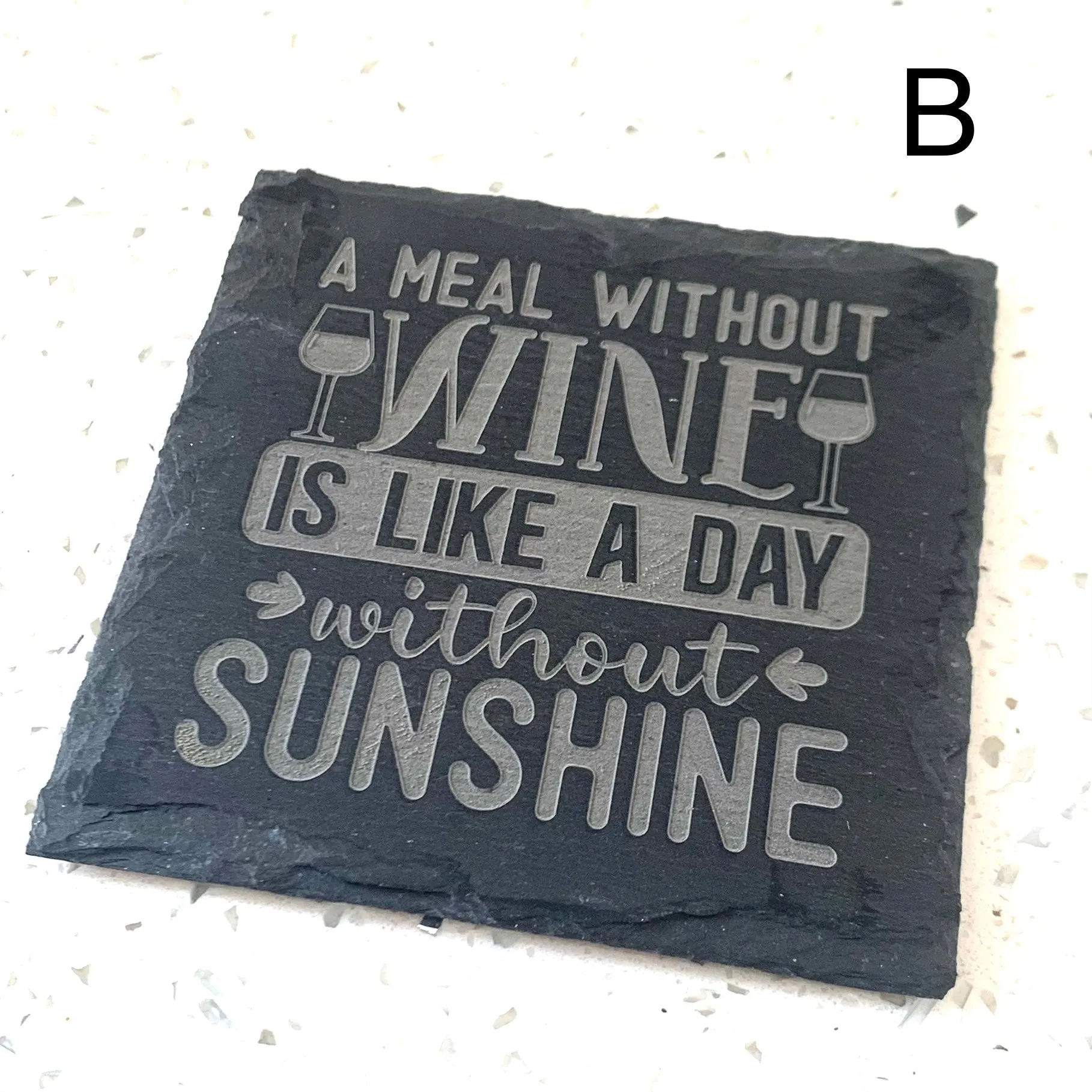 LASER ENGRAVED WINE LOVER SLATE COASTER PACK