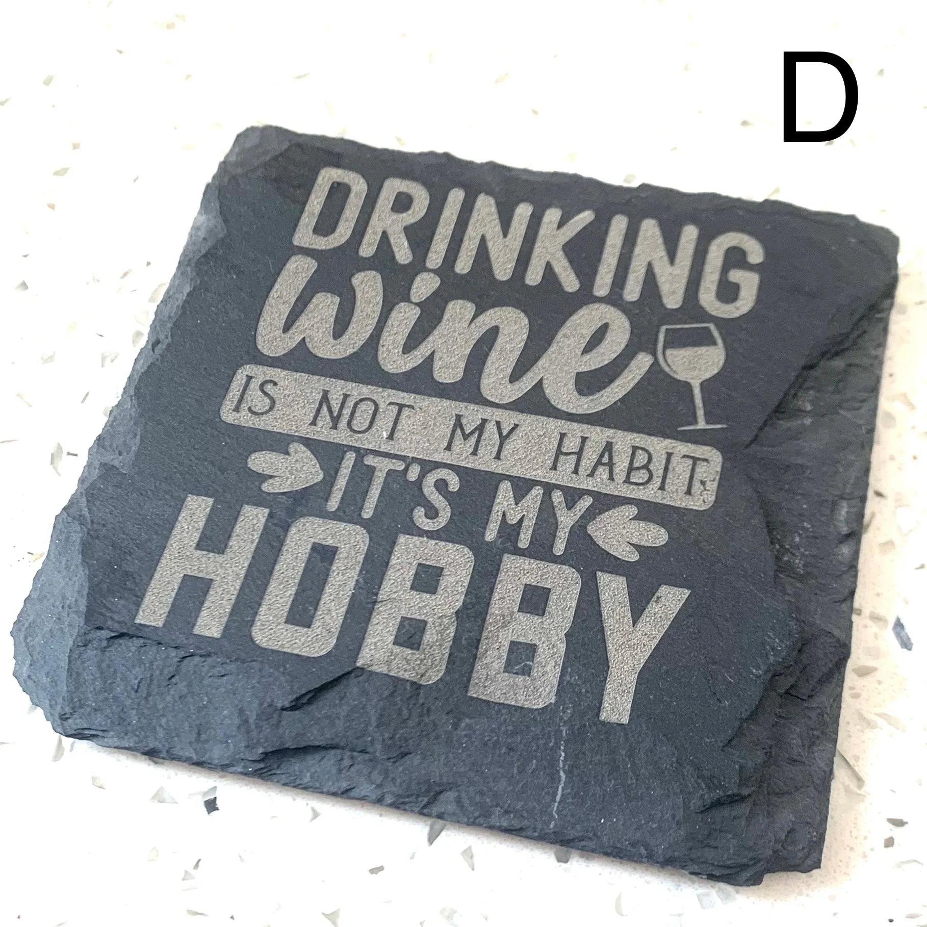 LASER ENGRAVED WINE LOVER SLATE COASTER PACK