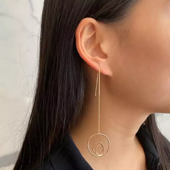 Lona Drop Earring, 9k Gold (single)