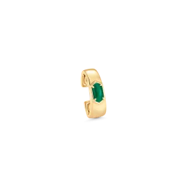 Lucia Gold Malachite Elongated Hexagon Earcuff