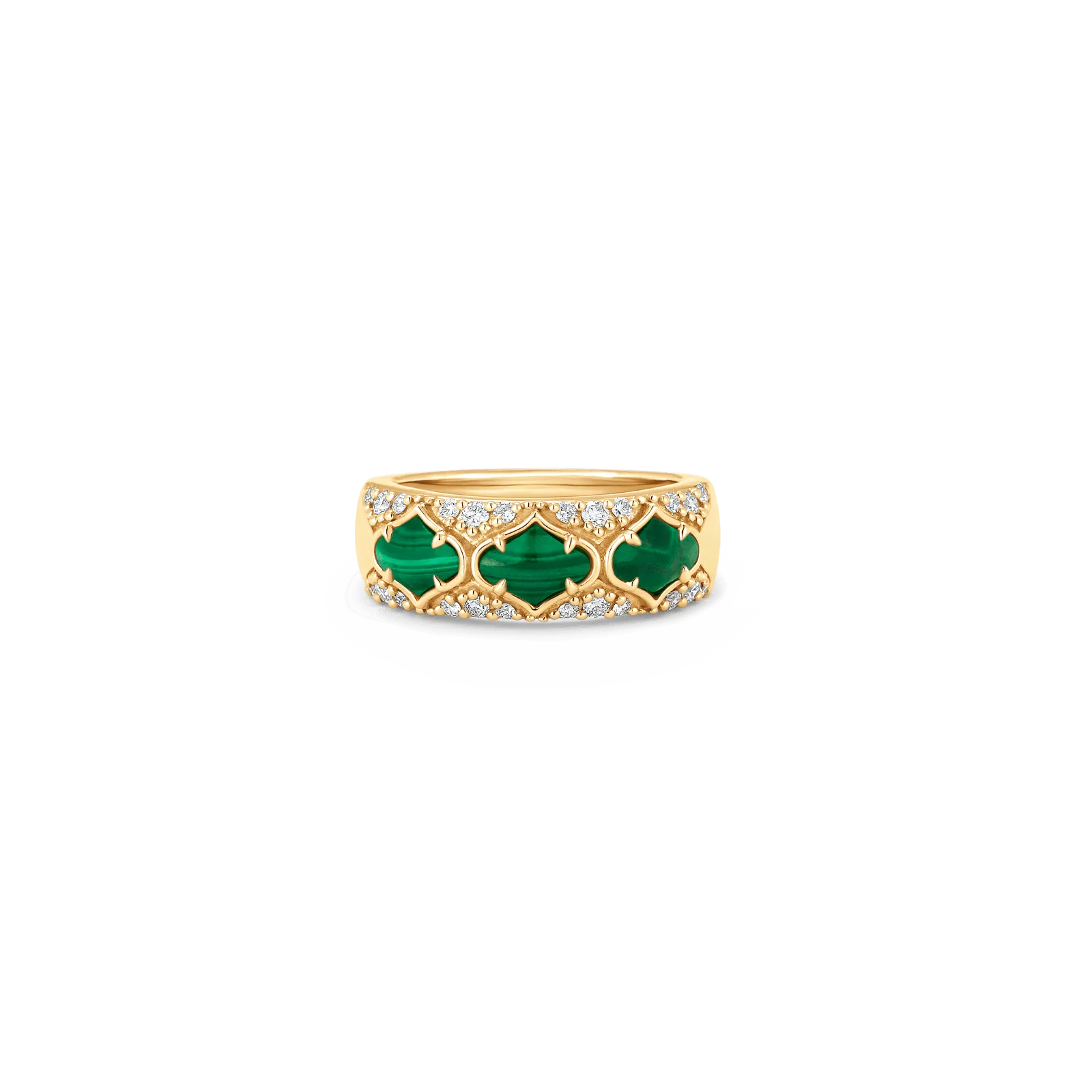 Lucia Gold Malachite Thick Ring