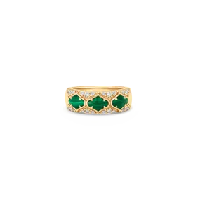 Lucia Gold Malachite Thick Ring